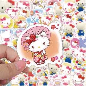 27钱多多come昂淘宝kt猫凯蒂猫可爱ins风定制贴纸11promax苹果x手机