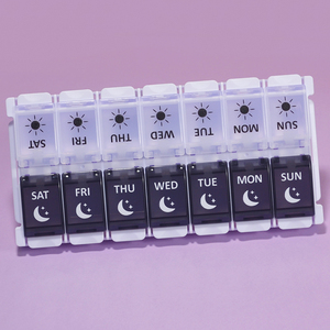 药盒每日早晚7日一周七天星期便携吃药提醒分药盒 分装药品盒子小