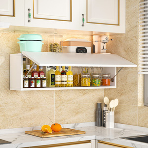 调料收纳架壁挂式厨房吊柜墙壁柜调味品架子橱柜下方置物架上翻柜