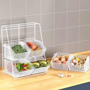 厨房蔬菜置物架台面收纳架多功能放菜架子神器多层家用小型菜篮子
