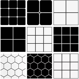 黑白格子哑光经典瓷砖 300x300地砖九宫格六角经典卫生间地砖墙砖