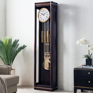 现代简约落地钟赫姆勒中式复古大摆钟座钟客厅新中式机械钟表立钟