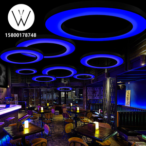 酒吧吊灯清吧网红氛围灯圆灯七彩烤吧火锅店饭店奶茶店顶部装饰