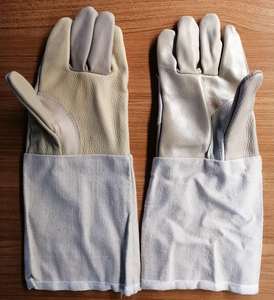 长电焊手套手臂白帆布手部皮革总长36厘米满100双优惠300双每大包