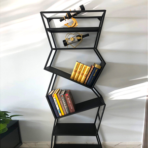 北欧不规则书架客厅落地置物架异形个性展示架设计感工作室收纳架