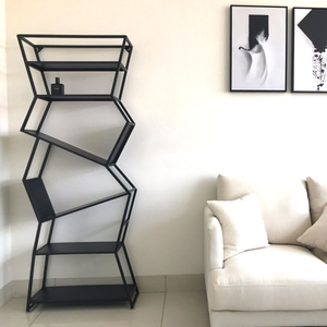北欧不规则书架客厅落地置物架异形个性展示架设计感工作室收纳架