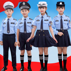 六一儿童警察交警制服玩具男女童职业扮演童装黑猫警长演出服时尚
