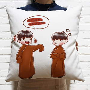 来图定制德云社尚九熙何九华周边同款卡通企鹅插画应援抱枕头靠垫