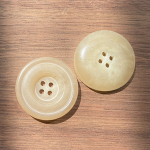 天然纽扣水牛角扣子男装西装西裤大衣外套钮扣圆形百搭女米色复古