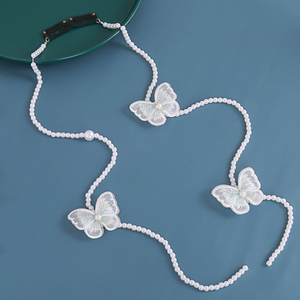 古风头饰珍珠编发链古装仙气盘发流苏发饰品女汉服蝴蝶发夹子套装