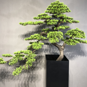 新中式迎客松盆景仿真松树盆栽假树客厅玄关室内装饰造景禅意摆件