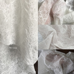 创意盐缩气泡工艺不规则褶皱纯棉布料透气衬衫裙子服装设计师面料
