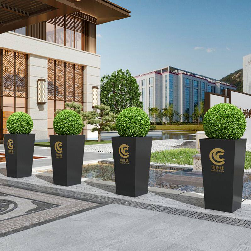 落地移动花坛隔断花槽种植箱阳台庭院盆栽桶户外铁艺花箱梯形组合