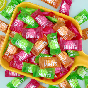 她滋海盐薄荷糖网红无糖商用糖果mint百香果味清新口气清凉压片糖