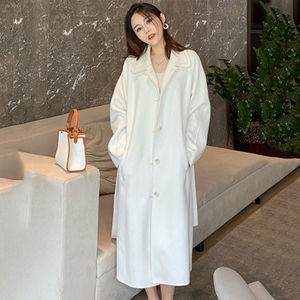 风衣女2021秋季新款高端中长款小个子韩版气质奶白色大衣外套秋冬