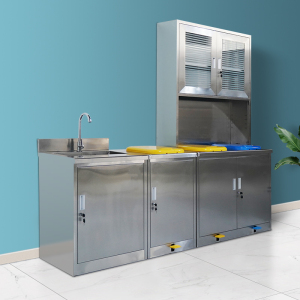 不锈钢医用处置台垃圾桶暂存柜医院诊所器械导管介入西药柜治疗桌