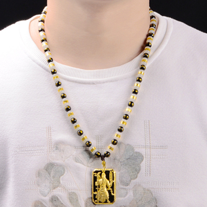 黄金吊坠男关公