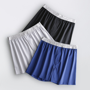 夏日冰丝三分睡裤男宽松大码家居裤睡觉大裤衩超薄青年居家睡短裤
