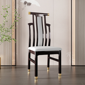新中式实木餐椅酒店商用高端椅子饭店专用餐桌凳子现代家用椅子