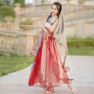 珍缕茉莉公主敦煌异域风情古装汉元素改良汉服西域印度舞蹈服装