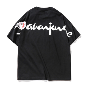 冠军车短袖t恤男潮牌ins夏季薄款2021年新款纯棉宽松情侣半截袖男