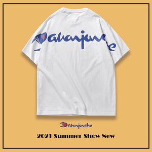 冠军车官网旗舰店官短袖t恤男女夏季薄款ins潮牌大印花纯棉半袖男