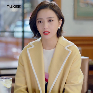 300人付款淘宝法国代购maje_rv爱的厘米佟丽娅同款卡其色衣服韩版中长