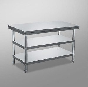 电子厂白板后厨层架长条桌特厚厨房专用不锈钢操作台多a层2m1.6米