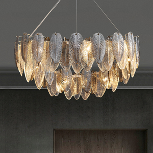 客厅吊灯轻奢现代简约艺术玻璃羽毛卧室房间餐厅设计师挂灯家用