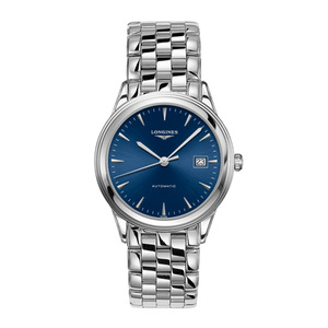 瑞士浪琴军旗系列手表 蓝盘钢带商务休闲机械男表l4.774.4.92.