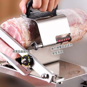 切肉片机家用羊肉卷手动削肉片机不锈钢羊片切片机商用刨冻肉神器