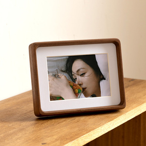 简约黑胡桃木相框摆台高级感6寸七寸8寸a4洗照片做成相框摆台纪念