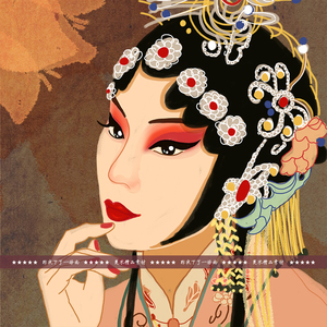 传统京剧戏曲人物卡通插画手绘临摹素材高清图片装饰设计资料新品