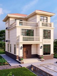 农村两开间三层楼房新农村宅基地自建房土建经济小型别墅设计图纸