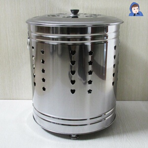 (焚香炉室内铁桶大家用烧纸钱桶拜神祭祀聚宝不锈钢桶防火带盖大