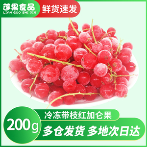 红加仑新鲜水果红加仑果冷冻红加仑速冻红加仑浆果200g带枝红加仑