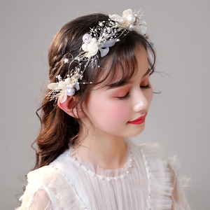 儿童头花女童花环小女孩头饰公主花朵森女系韩国花童演出珍珠发饰