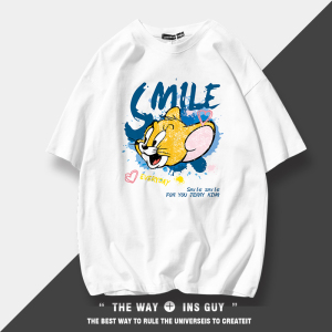 猫和老鼠动漫联名杰瑞鼠t恤男夏季宽松百搭半袖纯棉情侣装短袖潮