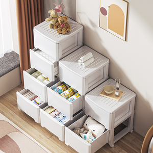 现代简约折叠收纳柜组装抽屉柜储物箱客厅卧室厨房多层滑轮整理箱
