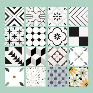 北欧花砖400x400厨房卫生间瓷砖阳台花园地砖餐厅浴室花片背景墙