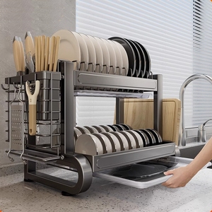 厨房碗架沥水架碗柜置物架家用台面多功能放碗盘碗筷碗碟收纳架盒