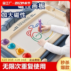 儿童画板家用幼儿磁性写字板一岁宝宝2涂鸦3磁力画画玩具画写板大