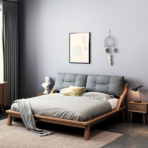 杨木双人实木床