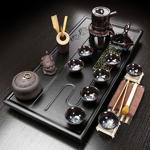 功夫茶具托盘家用整套泡茶台简约排水式茶海客厅茶托小型茶盘套装