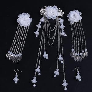 汉服头饰后压发链后挂式流苏古风头链女成年优雅气质发饰后戴式