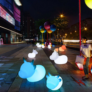 led发光动物造型灯亮化景观互动牛牛灯活动灯光秀暖场道具摆件