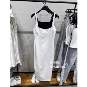 ZARA KISS春季新款女装甜美气质修身中长版吊带白色连身裙2289707