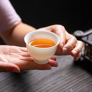 小茶杯女士6只装陶瓷创意个人专用喝茶小号家用功夫六个迷你白瓷