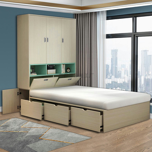 定制榻榻米衣柜一体经济型储物高箱抽屉现代简约一米二儿童单人床