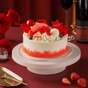 七夕蛋糕情人节表白女生同城配送成都蜜桃家慕斯红丝绒生日蛋糕
